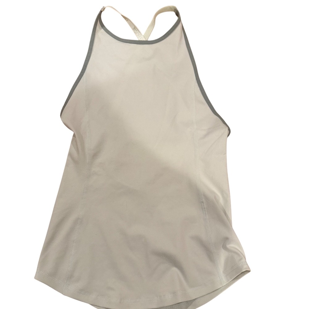 Abercrombie & Fitch High Neck Logo Strap Active Tank Top Sage Green Small NWT